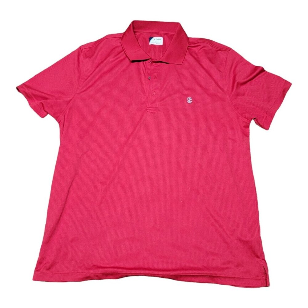 Izod Golf Mens XL Red Short-Sleeve Polo Shirt Performance Wear